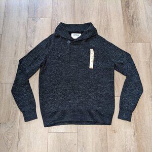 Urban Pipeline Men's Popover Sweater Sz L Cotton Shawl Neck Charcoal Gray